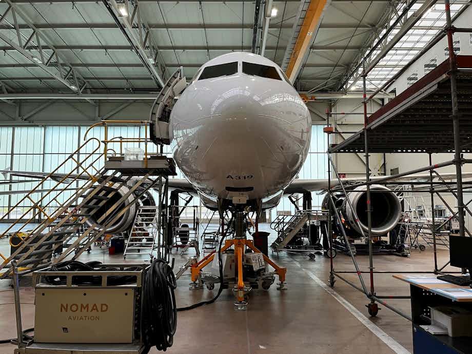 Nomad Technics performs its first 12 year inspection on an Airbus ACJ319